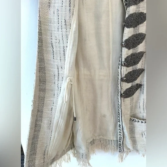 ZARA Embellished Beaded Boho Military Vest | Size Small - Picture 6 of 9